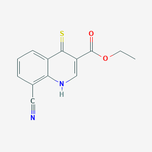 molecular formula C13H10N2O2S B11811864 Ethyl 8-cyano-4-thioxo-1,4-dihydroquinoline-3-carboxylate 