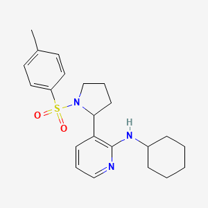 molecular formula C22H29N3O2S B11811870 N-Cyclohexyl-3-(1-tosylpyrrolidin-2-yl)pyridin-2-amine 