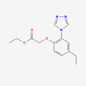 molecular formula C14H17N3O3 B11811912 Ethyl 2-(4-ethyl-2-(4H-1,2,4-triazol-4-yl)phenoxy)acetate 