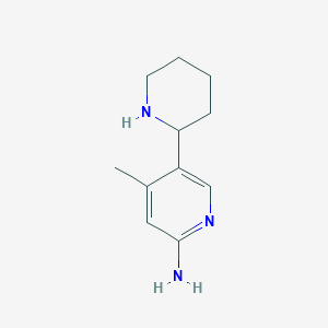 molecular formula C11H17N3 B11811932 4-Methyl-5-(piperidin-2-yl)pyridin-2-amine 