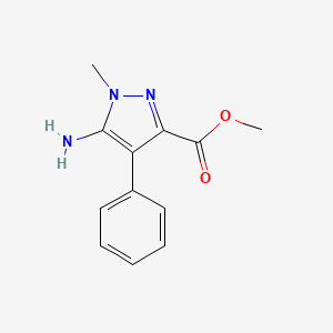 molecular formula C12H13N3O2 B11811941 Methyl 5-amino-1-methyl-4-phenyl-1H-pyrazole-3-carboxylate 