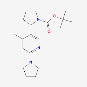 molecular formula C19H29N3O2 B11812001 tert-Butyl 2-(4-methyl-6-(pyrrolidin-1-yl)pyridin-3-yl)pyrrolidine-1-carboxylate 