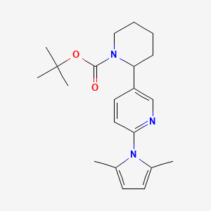 molecular formula C21H29N3O2 B11812004 tert-Butyl 2-(6-(2,5-dimethyl-1H-pyrrol-1-yl)pyridin-3-yl)piperidine-1-carboxylate 