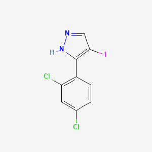 molecular formula C9H5Cl2IN2 B11812070 3-(2,4-Dichlorophenyl)-4-iodo-1H-pyrazole 