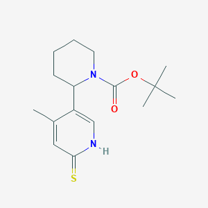 molecular formula C16H24N2O2S B11812079 tert-Butyl 2-(6-mercapto-4-methylpyridin-3-yl)piperidine-1-carboxylate 