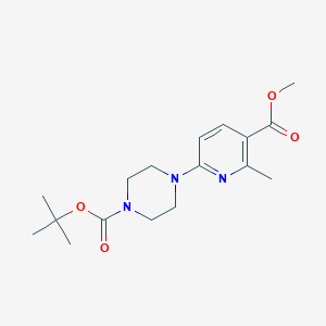 molecular formula C17H25N3O4 B11812148 tert-Butyl 4-(5-(methoxycarbonyl)-6-methylpyridin-2-yl)piperazine-1-carboxylate 