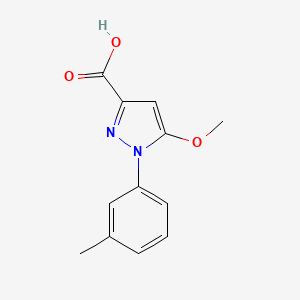 molecular formula C12H12N2O3 B11812196 5-Methoxy-1-(m-tolyl)-1H-pyrazole-3-carboxylic acid 