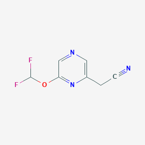 molecular formula C7H5F2N3O B11812199 2-(Difluoromethoxy)pyrazine-6-acetonitrile 