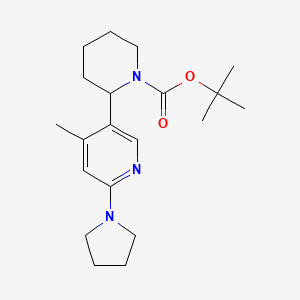 molecular formula C20H31N3O2 B11812243 tert-Butyl 2-(4-methyl-6-(pyrrolidin-1-yl)pyridin-3-yl)piperidine-1-carboxylate 