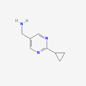 molecular formula C8H11N3 B11812260 (2-Cyclopropylpyrimidin-5-YL)methanamine 
