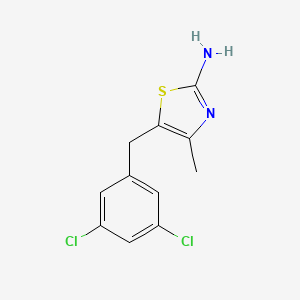 molecular formula C11H10Cl2N2S B11812286 5-(3,5-Dichlorobenzyl)-4-methylthiazol-2-amine 