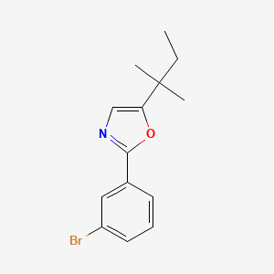 molecular formula C14H16BrNO B11812306 2-(3-Bromophenyl)-5-(tert-pentyl)oxazole 