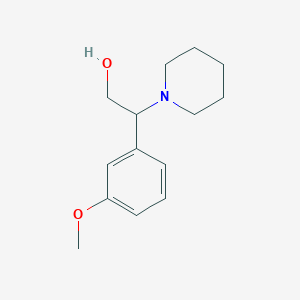 molecular formula C14H21NO2 B11812317 2-(3-Methoxyphenyl)-2-(piperidin-1-yl)ethanol 