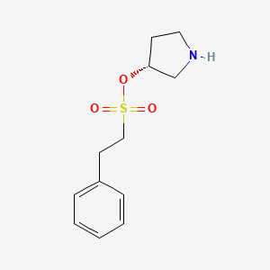 molecular formula C12H17NO3S B11812376 (R)-Pyrrolidin-3-yl2-phenylethanesulfonate 