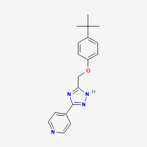 molecular formula C18H20N4O B11812391 4-(3-((4-(tert-Butyl)phenoxy)methyl)-1H-1,2,4-triazol-5-yl)pyridine 