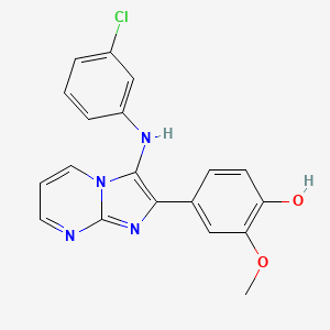 4-[3-(3-Chloroanilino)imidazo[1,2-a]pyrimidin-2-yl]-2-methoxyphenol