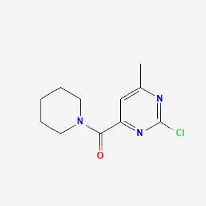 molecular formula C11H14ClN3O B11812400 (2-Chloro-6-methylpyrimidin-4-yl)(piperidin-1-yl)methanone 