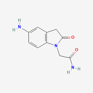 molecular formula C10H11N3O2 B11812413 2-(5-Amino-2-oxoindolin-1-yl)acetamide 