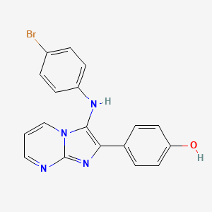4-[3-(4-Bromoanilino)imidazo[1,2-a]pyrimidin-2-yl]phenol