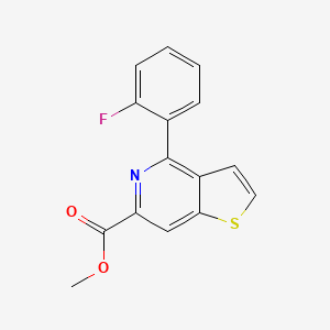 molecular formula C15H10FNO2S B11812452 Methyl 4-(2-fluorophenyl)thieno[3,2-c]pyridine-6-carboxylate 
