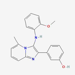3-[3-(2-Methoxyanilino)-5-methylimidazo[1,2-a]pyridin-2-yl]phenol