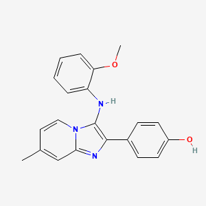 4-[3-(2-Methoxyanilino)-7-methylimidazo[1,2-a]pyridin-2-yl]phenol