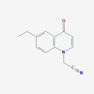 molecular formula C13H12N2O B11812497 2-(6-Ethyl-4-oxoquinolin-1(4H)-yl)acetonitrile 