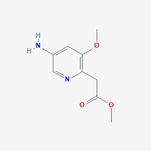 molecular formula C9H12N2O3 B11812498 Methyl 2-(5-amino-3-methoxypyridin-2-yl)acetate 