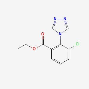 molecular formula C11H10ClN3O2 B11812520 Ethyl3-chloro-2-(4H-1,2,4-triazol-4-yl)benzoate 