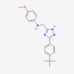 molecular formula C20H24N4O B11812533 N-((5-(4-(tert-Butyl)phenyl)-1H-1,2,4-triazol-3-yl)methyl)-4-methoxyaniline 