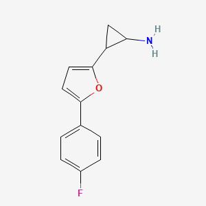molecular formula C13H12FNO B11812548 2-(5-(4-Fluorophenyl)furan-2-yl)cyclopropanamine 