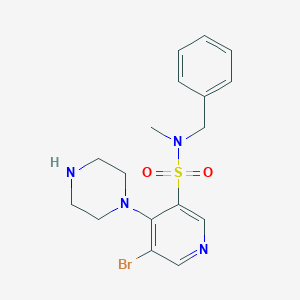 molecular formula C17H21BrN4O2S B11812587 N-Benzyl-5-bromo-N-methyl-4-(piperazin-1-yl)pyridine-3-sulfonamide 