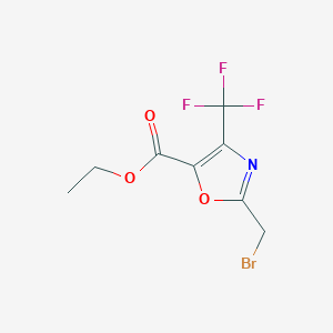 molecular formula C8H7BrF3NO3 B11812590 Ethyl 2-(bromomethyl)-4-(trifluoromethyl)oxazole-5-carboxylate 