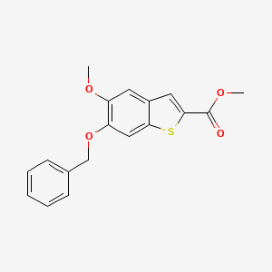 molecular formula C18H16O4S B11812599 Methyl 6-(benzyloxy)-5-methoxybenzo[b]thiophene-2-carboxylate 