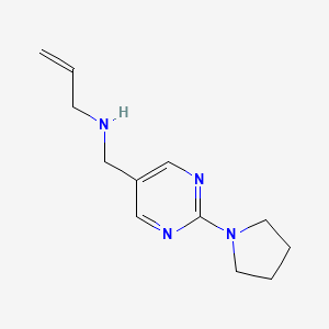 molecular formula C12H18N4 B11812607 N-((2-(Pyrrolidin-1-yl)pyrimidin-5-yl)methyl)prop-2-en-1-amine 