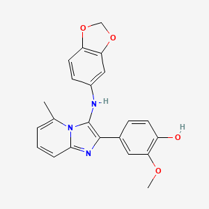 4-[3-(1,3-Benzodioxol-5-ylamino)-5-methylimidazo[1,2-a]pyridin-2-yl]-2-methoxyphenol