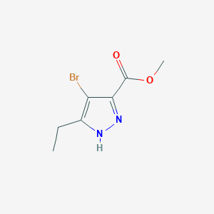 molecular formula C7H9BrN2O2 B11812616 Methyl 4-bromo-3-ethyl-1H-pyrazole-5-carboxylate 