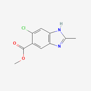 molecular formula C10H9ClN2O2 B11812626 Methyl5-chloro-2-methyl-1H-benzo[d]imidazole-6-carboxylate 
