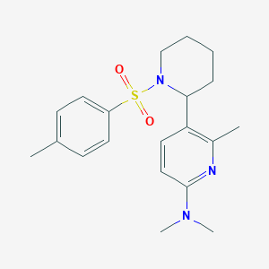 molecular formula C20H27N3O2S B11812652 N,N,6-Trimethyl-5-(1-tosylpiperidin-2-yl)pyridin-2-amine 