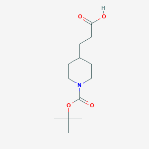 molecular formula C13H23NO4 B118127 3-(1-(tert-Butoxycarbonyl)piperidin-4-yl)propanoic acid CAS No. 154775-43-6