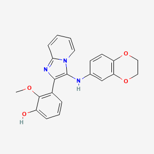 3-[3-(2,3-Dihydro-1,4-benzodioxin-6-ylamino)imidazo[1,2-a]pyridin-2-yl]-2-methoxyphenol