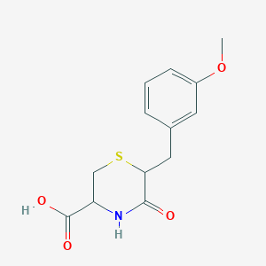 molecular formula C13H15NO4S B11812901 6-(3-Methoxybenzyl)-5-oxothiomorpholine-3-carboxylic acid 