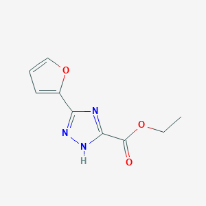 molecular formula C9H9N3O3 B11812920 ethyl 3-(furan-2-yl)-1H-1,2,4-triazole-5-carboxylate 