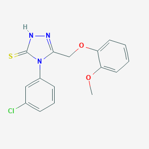 B011813 2,4-Dihydro-4-(3-chlorophenyl)-5-((2-methoxyphenoxy)methyl)-3H-1,2,4-triazole-3-thione CAS No. 107952-07-8