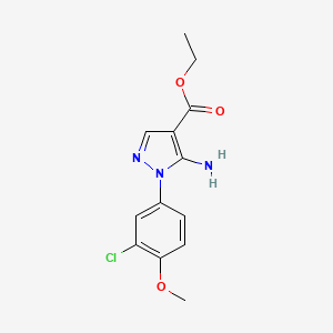 molecular formula C13H14ClN3O3 B11813115 Ethyl 5-amino-1-(3-chloro-4-methoxyphenyl)-1H-pyrazole-4-carboxylate 
