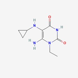 molecular formula C9H14N4O2 B11813294 6-Amino-5-(cyclopropylamino)-1-ethylpyrimidine-2,4(1H,3H)-dione 