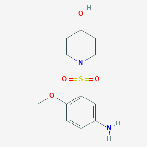 molecular formula C12H18N2O4S B11813599 1-((5-Amino-2-methoxyphenyl)sulfonyl)piperidin-4-ol 