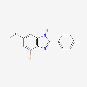 molecular formula C14H10BrFN2O B11813625 7-Bromo-2-(4-fluorophenyl)-5-methoxy-1H-benzo[d]imidazole 
