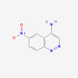 molecular formula C8H6N4O2 B11813730 6-Nitrocinnolin-4-amine 