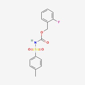 molecular formula C15H14FNO4S B1181374 2-Fluorobenzyl (4-methylphenyl)sulfonylcarbamate 